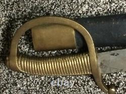 French Briquet Sword with Scabbard, 28 Rib Grip, Sword 29 1/2in