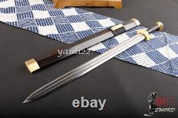 Gentleman Jian Folded Steel Chinese Sword Brass Fittings Ebony Handle Scabbard
