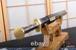 Gentleman Jian Folded Steel Chinese Sword Brass Fittings Ebony Handle Scabbard