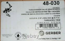 Gerber 3 Handle Steel Tub & Shower with Compression Stem & Compression Cartridge
