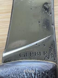 Gerber Legendary Blades First Folding Hunter Delrin Brass Handle USA 1972