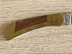 Gerber Sportsman I Knife 440C Blade Brass Liners Wood Handle USA 1980 Vintage