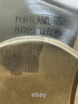 Gerber Sportsman III 9-1/8 Folder 440C Steel Brass Macassar Ebony Handle USA