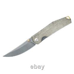 Giant Mouse Clyde Green Canvas Handles with Brass Hardware 3in Elmax Steel Blade