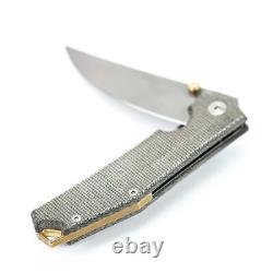 Giant Mouse Clyde Green Canvas Handles with Brass Hardware 3in Elmax Steel Blade