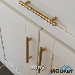 Gold Brushed Satin Brass Stainless Steel Bar Pulls Kitchen Cabinet Handles Knobs