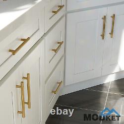 Gold Brushed Satin Brass Stainless Steel Bar Pulls Kitchen Cabinet Handles Knobs