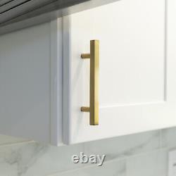 Gold Satin Brass Brushed Modern Cabinet Handles Pulls Kitchen Hardware Stainless