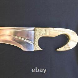 Greek Iberian Kopis falcata Sword with iron blade bone handle brass guard pummel