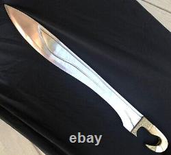Greek Iberian Kopis falcata Sword with iron blade bone handle brass guard pummel