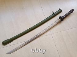 Green Military Japan Army Nco. Sword Samurai Katana Saber Brass Handle with Sign