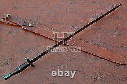 HUNTEX Custom Handmade Damascus 89 cm Long FullTang Rosewood Handle Viking Sword