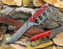 HUNTEX Custom Handmade Damascus Blade, 340 mm Raisin Handle Battle Sticker Knife