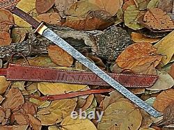 HUNTEX Custom Handmade Damascus Blade, Rosewood Handle 760 mm Long Katana Sword