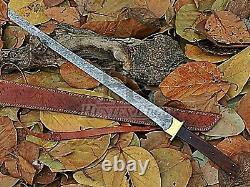 HUNTEX Custom Handmade Damascus Blade, Rosewood Handle 760 mm Long Katana Sword
