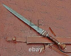 HUNTEX Handmade Damascus Blade, Rosewood, 735mm Divine Roman Empire Short Sword