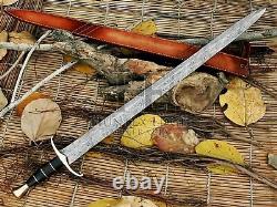 HUNTEX Handmade Damascus Blade, Rosewood Hilt, 960 mm Exotic Viking Long Sword