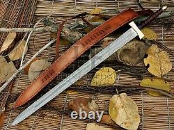 HUNTEX Handmade Damascus Blade, Rosewood Hilt, 99 cm, Exotic Viking Long Sword