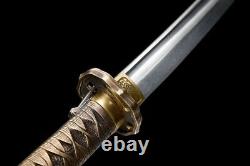 Hand Folded Steel Sharp Blade Japanese Katana Army Nco Sword Saber Brass Handle