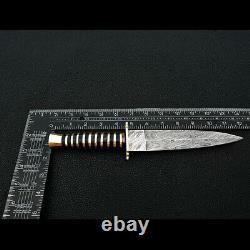 Hand Forged Blade Double Edge Swiss Dagger Knife Brass Spacer Handle