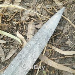 HandMade Damascus Steel Throwing Survival Spear Sword with Rose Wood Handle