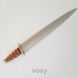 Handmade Athame Dagger 12 Carbon Steel Blade Olivewood Handle Brass Fittings