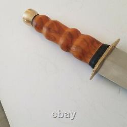 Handmade Athame Dagger 12 Carbon Steel Blade Olivewood Handle Brass Fittings