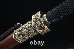 Handmade Broadsword Chinese WUSHU Dao Folded Steel Clay Sword Brass/rosewood