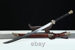Handmade Broadsword Chinese WUSHU Dao Folded Steel Clay Sword Brass/rosewood