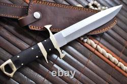 Handmade Carbon Steel Beautiful Knife Black Bowie With Brass And Micarta Handle
