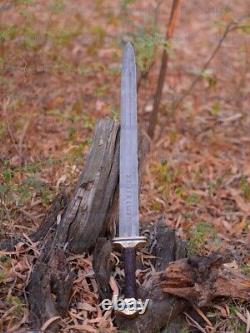 Handmade Carbon Steel Gladius Sword, Brass/Micarta Handle With Leather Sheath