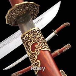 Handmade Dragon Qing Dao Broadsword Rosewood/Brass /Folded Steel Sword Dao Saber