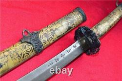 Handmade Japanese Samurai Sword Katana Damascus Steel Brass Handle Tiger Style