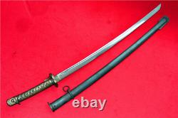 Handmade Japanese Sword Samurai Katana Military Blade Steel Sheath Brass Handle