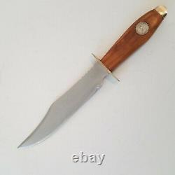Handmade Mexican Coffin Handle Bowie 8.25 Carbon Blade Olivewood Brass Fittings