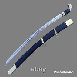 Handmade Spring Steel Russian Officers Sword Ebony Handle With Cover