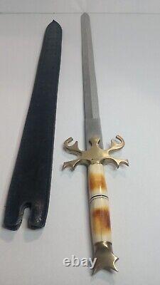 Handmade Sword Pakistan Blade, Brass Bone Handle, Vintage, Rare, One Of Kind