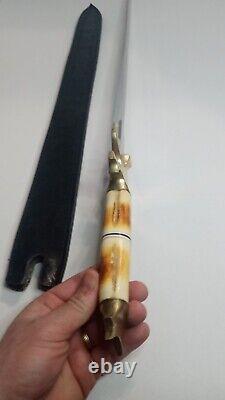 Handmade Sword Pakistan Blade, Brass Bone Handle, Vintage, Rare, One Of Kind