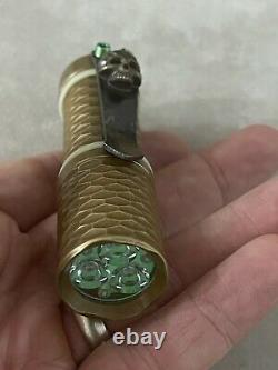 Hanko Custom Flashlight Torch w Gunner Grip & Steel Flame GreenEyed Warrior Clip