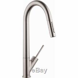 Hansgrohe 10821801 Axor Starck HighArc Pull-Down Kitchen Faucet in Steel Optic