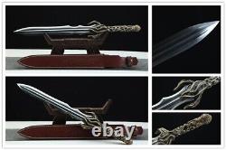 High Quality 26.8Inch Sword Sharp Damascus Steel Blade Full Tang Brass Handle