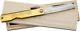 Higonokami Folding Knife 3 Blue Paper Damascus Steel Blade Brass/Bamboo Handle
