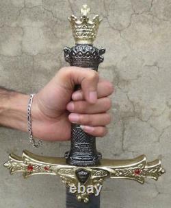 Historical Custom Handmade Damascus Steel Dirilus Vicking Sword Brass Handel