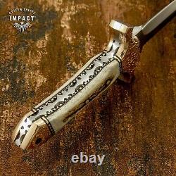 Impact Cutlery Rare Custom D2 Full Tang Boot Knife Dagger Engraved Copper-141