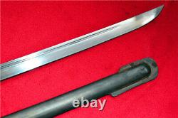 Japanese Army NCO Sword Samurai Katana Brass Handle Signed Blade Steel Scabbard