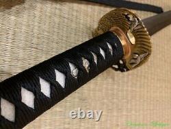 Japanese Eagle Sword Katana Tamahagane Steel Blade w Clay Tempered Sharp #3624