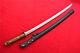 Japanese NCO Sword Samurai Katana Brass Handle Leather Steel Scabbard Saber F784