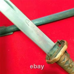 Japanese NCO Sword Samurai Katana Brass Handle Matching Number Steel Sheath F895