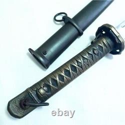 Japanese NCO Sword Samurai Katana Brass Handle Steel Saya With Matching Number K