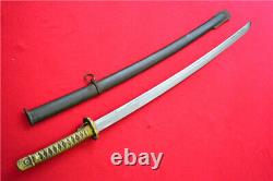 Japanese NCO Sword Samurai Katana Signed Blade Brass Handle Steel Scabbard S719